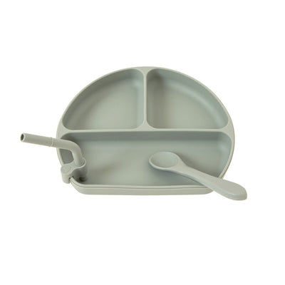 All4Ella - Silicone Plate with Straw & Spoon - Winkalotts