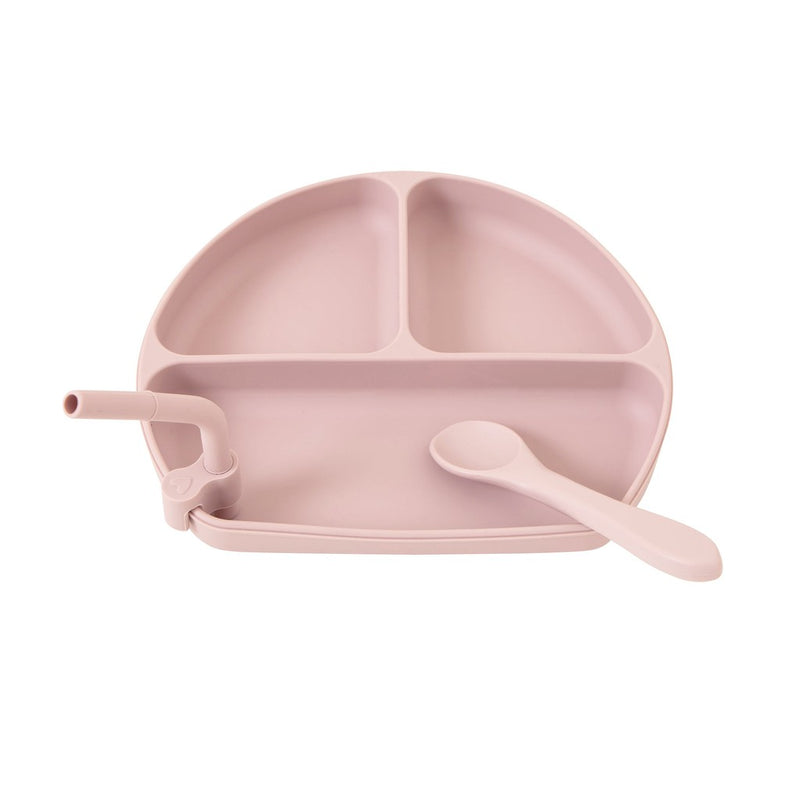 All4Ella - Silicone Plate with Straw & Spoon - Winkalotts