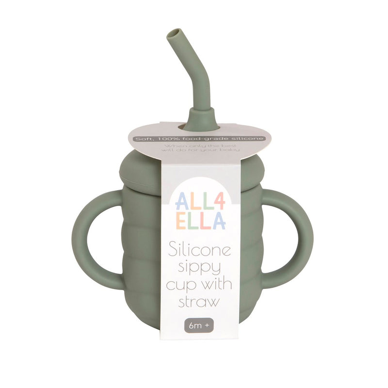 All4Ella - Silicone Sippy Cup with Straw - Winkalotts