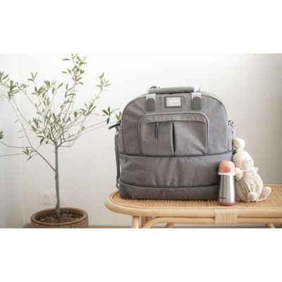 Beaba Amsterdam II Expandable Nappy Bag - Heather Grey - Winkalotts