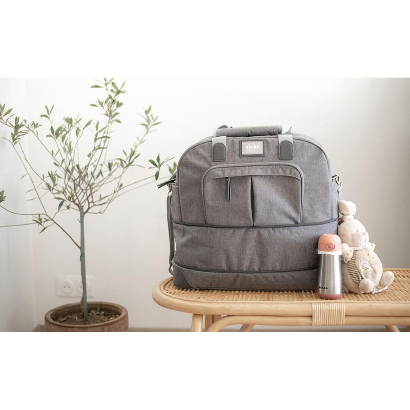 Beaba Amsterdam II Expandable Nappy Bag - Heather Grey - Winkalotts
