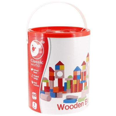 Classic World Wooden Barrel Of Blocks - Winkalotts